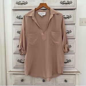 Rory Beca Silk Beige Blouse Top